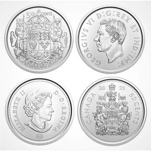 Canada 2021 Choice BU UNC Regular and Commemorative Fifty Cent Piece Set!!
